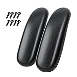 kwmobile 2X Ersatz Armlehnenpolster universal - Pads für Bürostuhl Armlehne - Auflage für Armlehne aus PU - Ersatzpolster in Schwarz