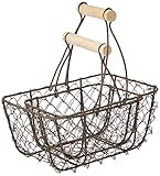 Rayher Hobby Rayher Hobby Rayher Set 2 Drahtkörbe, nostalgisches Design, mit Holztragegriff, kleiner Metallkorb 15 x 10 x 16,5 cm, großer Metallkorb 20 x 12 x 22 cm, Dekokorb, 46364546