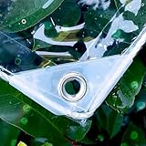 Strapazierfähige transparente PVC-Plane, 500 g/m², anpassbar, wasserdicht, winddicht, reißfest, ideal für Gartenpavillon, 4,5 m x 5,1 m