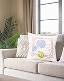 KAMACA Stickpackung Kissenhülle Plattstich Stielstich Nadelmalerei vorgezeichnet komplettes Stickset mit Stickvorlage Stickerei-Kit zum Selbersticken Erwachsene (Hortensia Kissenbezug 40x40 cm)