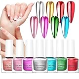 Gel-Nagellack, Spiegeleffekt, schnell trocknend, 8 Farben, für Maniküre schnell und schnell trocknend, ideal für Salon, Zuhause, Partys, Hochzeiten und festliche Anlässe