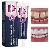 Qfdiwr Haftcreme Für Zahnprothesen, 2pc Zahnprothesen Haftmittel, Sicherer Thermoplastischer Prothesenkleber, Zahnprothesen Haftmittel, Lang Haltender Zahnkleber, 40g