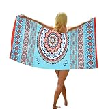 HAXNOHEY Strandtuch Badetuch Groß Mikrofaser Badetuch Duschtuch Personalisiert Leichtes Strandtuch Boho Badeponcho Frottee Dünnes Anker S
