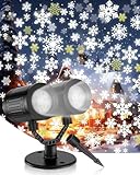 KALAHOL Weihnachten Schneeflocke Projektor Lichter, extra große Projektionsfläche, LED Projektor Weihnachten Aussen für Christmas, wetterfest, Dekoration von Weihnachtsfesten und Partys