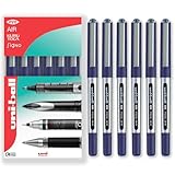 uni-ball Eye Micro UB-150 Gelschreiber, 0,5 mm, in Geschenkbox, 6 Stück, Blau