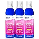 Waterpulse Saline Nasal Mist for Nasal Care | Nasenspray | Sofortige Befreiung bei verstopfter Nase & Allergien | Sanfte Meerwasser-Lösung für Erwachsene,3 x 200 ml