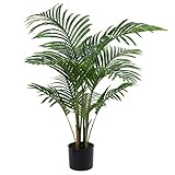 Künstliche Pflanzen Kunstpalme Kunstpflanze Groß Palme Kunstbaum Tropische Aesthetic Deko Wohnzimmer Balkon Schlafzimmer Büro Haus, 110CM