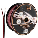 SeKi Lautsprecherkabel Rot/Schwarz 2x 0,50mm² – 100 Meter Spule | CCA-Kupfer Boxenkabel für klaren Sound bei HiFi, Heimkino und Car-HiFi mit Polaritätskennzeichnung