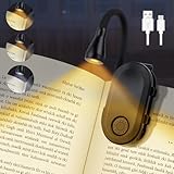 LWMTT Leselampe Buch Klemme,USB Wiederaufladbare Klemmlampe Mit,360° Flexibel Buchlampe,3 Farbtemperatur Modi,Leicht & Tragbar, Perfekt für Bücherliebhaber,Bett,BüRo,Reisen