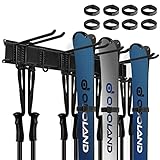 Odoland Skiaufbewahrung Skihalter für 4 Paare Ski Snowboard Rack Wandhalterung, Haus und Garage Ski Storage Rack Wandhalterung