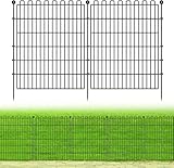 ​​Teichzaun,Stahl Gartenzaun 10-teilig (75x81cm) mit 11 Erdspießen, Gitterzaun für Hundegehege, Teichumrandung und Grundstücksbegrenzung​​