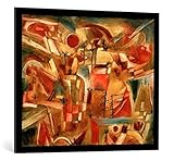 Bild mit Bilder-Rahmen: Paul Klee Felslandschaft mit Palmen und Tannen 1919 155 Öl auf Karton 41 8 × 51 4 cm Sammlung Familie Klee - dekorativer Kunstdruck, hochwertig gerahmt, 90x75 cm, Schwarz matt