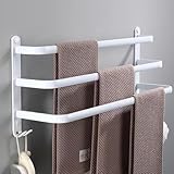 80CM Handtuchhalter Ohne Bohren, Handtuchhalter weiß, Handtuchhalter Bad, Handtuchhalter Wand Badezimmer Zubehör Set, Handtuchhalter Küche Handtuchstange Ohne Bohren