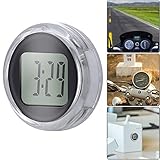 SUNJULY Motorrad Uhr, IP64 wasserdichte Mini Motorrad Uhr, Paste Stil mit Klare Anzeige Digital Uhr Funktion Zeit für Fahrrad Motorrad und Autos