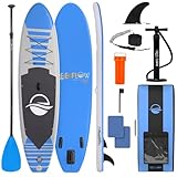 SereneLife Stand Up Paddling Board Set – SUP Board Aufblasbar mit Paddel, Pumpe, Leine, Finne, Rucksack & Mehr – SUB Paddleboard für Kinder & Erwachsene – für Wassersport in Seen, Flüsse & Meer