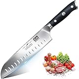 SHAN ZU Küchenmesser Japanisches Kochmesser 18cm Profi Santoku Messer Chefmesser Deutscher Carbon Edelstahl Scharfe Messerklinge Allzweckmesser Ergonomischer Griff Geschenkbox