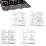 Ouligay 4 Stück Shortcuts Aufkleber für Mac Os, Tastaturkürzel Aufkleber für Macbook Pro Air 13-16 Zoll, Keine Rückstände (Transparent mit Schwarzen Buchstaben, 8,2 X 8,2 cm)