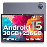 DOOGEE U11 Pro Android 15 Tablet 11 Zoll, 30GB RAM+256GB ROM (2TB TF) 8580mAh,90-Hz-Display, Unisoc T7200 Octa Core Tablet PC, 13MP+5MP, 5G WiFi/Widevine L1/ GPS/Face ID/OTG [Grau]