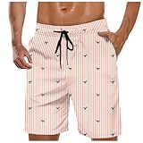DUHENWU Herren Badehose Sommer Bequeme Strandshorts Lose Schnelltrocknend Boardshorts Leicht Luftig Surfen Schwimmshort Wassersport Swimwear Weich Elastische Taille Basic Sportshorts