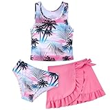 AIDEAONE Mädchen Bikini-Badebekleidung Hawaii Kinder Swim-Kostüm Leichter Tankini-Badeanzug für Strandferien im Freien Schwimmanzug 11-12 Jahre
