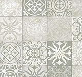 Klebefolie - Möbelfolie Antique Design grau - 45 cm x 200 cm Selbstklebende Folie Dekorfolie