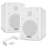 Power Dynamics BC40V Lautsprecher Set 100 Watt, 100 Volt, 8 Ohm Innen- und Außenlautsprecher, Lautsprecher Boxen IP56, 2 Wege Speaker, In- Outdoor Speaker, Installationslautsprecher Weiß