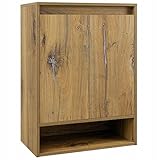 VBChome Midischränke 60 cm Badezimmer-Hängeschrank mit 2 Türen Soft Close Eiche Zinke verstellbaren Aufhängungen
