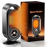 BLOGLOER Heizlüfter Energiesparend, PTC Elektrische Heizung, Tragbare Touchscreen Heizlüfter Klein Baby, 3 Hitzwende, 8 Std. Timer, Überhitzungsschutz und Kippschutz Elektroheizung, für Büro, Bad