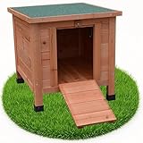 Melko Katzenhaus 50 x 45 x 43 cm mit klappbarem Deckel und Rampe, Winterfest