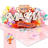 Liebessa 3D Pop-Up Karte „Beste Mama der Welt“ - Geburtstagskarte, Glückwunschkarte zum Jubiläum, Muttertag, Geburtskarte für Mutter, Glückwunsch zur Schwangerschaft