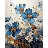 JATOK Malen Nach Zahlen Erwachsene, Paint by Numbers Malen Nach Zahlen, DIY Lotusblume mit Pinseln und Acrylfarben Handgemalt Ölgemälde Leinwand für Home Decor, Ohne Rahmen (40x50cm)