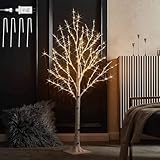 Hairui Birke Lichterbaum 200 LEDs 120CM Künstlicher Weihnachtsbaum mit Beleuchtung Leuchtbaum für Ostern, Hochzeit, Festliche deko, Heimdekoration, Party