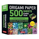 Origami Paper 500 Sheets Succulents 6' (15 Cm): Tuttle Origami Paper: Double-sided Origami Sheets With 12 Different Photographs (Instructions for 6 Projects Included) (Tuttle Specials)