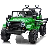 LEADZM Kinder Elektroauto, Elektroauto für Kinder 12V, 4 Eva Räder, 12V 7ah, Fernbedienung, Kinderauto Kinderfahrzeug (Grün)