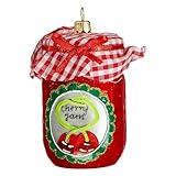Marmeladenglas, Weihnachtsbaumschmuck aus mundgeblasenem Glas, 10 cm