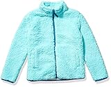 Amazon Essentials Mädchen Sherpa-Fleecejacke mit durchgehendem Reißverschluss, Aquablau, 8 Jahre
