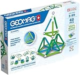 Geomag Classic - 60 Teile - Magnetisches Konstruktionsspielzeug für Kinder - Green Line - Lernspiel aus 100% Recyclingkunststoff