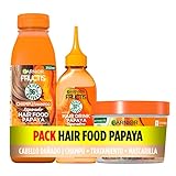 Garnier Fructis Pack Shampoo + Hair Drink Behandlung + Maske für strapaziertes Haar, mit Reparatur-Papaya, sauber, 3er-Set