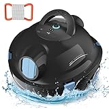 Poolroboter, kabelloser Poolsauger, Dunkelgrau Y10 Schnurloser Roboter-Poolreiniger, automatischer, leistungsstarker Poolsauger, 90 Minuten Laufzeit, selbstparkend, ideal für Flache