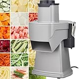 LPONAA Elektrischer Gemüseschneider Und -hobel, 4-in-1-Gemüseprozessor Zum Würfeln, Raspeln, Schneiden Und Schlitzen, Für Zwiebeln, Knoblauch, Karotten, Kartoffeln, Obst, Große Materialöffnung