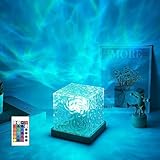 Justup LED Sternenhimmel Projektor, 16 Farben Wave Lamp mit Touch/Fernbedienung, Wasserwellen Lamp Polarlicht Lampe für Schlafzimmer Party, Geschenke für Kinder (11×11×11,5cm)