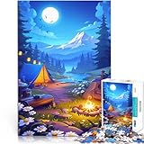 Puzzle mit 1000 Teilen für Erwachsene Zelte unter dem Nachthimmel Heimdekorationspuzzle tolle Teenager ab 14 Jahren 26x38cm