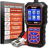 Acclope BT60 PRO Autobatterie Tester mit Cloud-Druck 100-3000 CCA, 6V 12V 24V AGM Lithium Gel Batterieprüfer Lade- und Anlasssystem Digitaler Analyzer für Fahrzeuge und LKWs