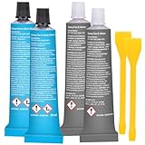 AGT 2 Komponentenkleber: 2er-Set 2-Komponenten-Epoxid-Kleber, stahlverstärkt, transparent (Epoxy 2K Kleber, 2 Komponenten Epoxidharz, Schuhe)