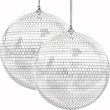 The Dreidel Company Spiegel-Discokugel, 15,2 cm, silberfarbene Hängekugel mit befestigter Schnur für Ring, reflektiert Licht, lustige Party, Heimbänder, Dekorationen, Gastgeschenk (2er-Pack)