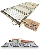 AM Qualitätsmatratzen 7 Zonen Lattenrost 80x200 fertig montiert mit 44 Federleisten - Made in Germany - Ergnomischer & Starrer Lattenrost 80x200cm - Holmabsenkung für Schulter und Becken