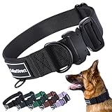 Robustes Hundehalsband für Große & Mittelgroße Hunde – Verstellbar, Doppellagiges Nylon, Metallschnalle, Reißfest & Ideal für Aktive Hunde (Schwarz, Klein (28-38 cm))