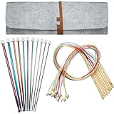 Tunesisches Häkelnadel Set 11-teilig Lang Aluminium Afghanisch 12-teilig Holz Mit Kabel Tunesische Häkelnadel