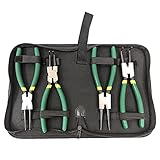 Kaimeilai Sprengringzangen Set Sprengringzange Sicherungszangen-Satz, mit ergonomischem Komponenten-Griff, Sicherungsringzangen Werkzeug in hochwertiger Aufbewahrungssetui(5 Zoll, 4-tlg)