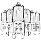 6er 40W G9 Halogenlampen Leuchtmittel, 230V G9 Halogen Glühbirnen für Backofenlampe Mikrowellen Herd Deckenleuchten, Halogen 2800K Dimmbare, Nicht Flimmern